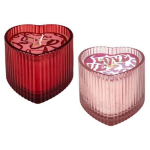 Scented Candle in "Heart-Shaped" Glass Container, 7 x 6cm - assorted